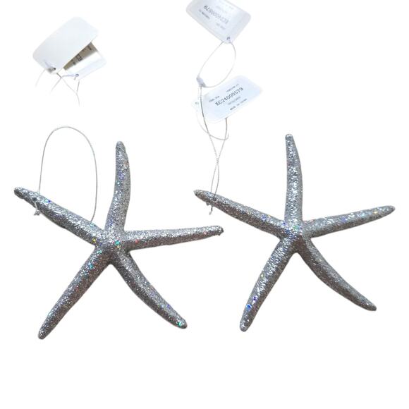 Holiday Lane Silver Starfish Christmas Ornament Costal Beach Nautical Sea Decor - Picture 2 of 4